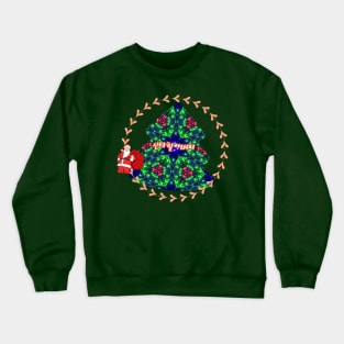 Christmas tree and Santa Claus. Crewneck Sweatshirt